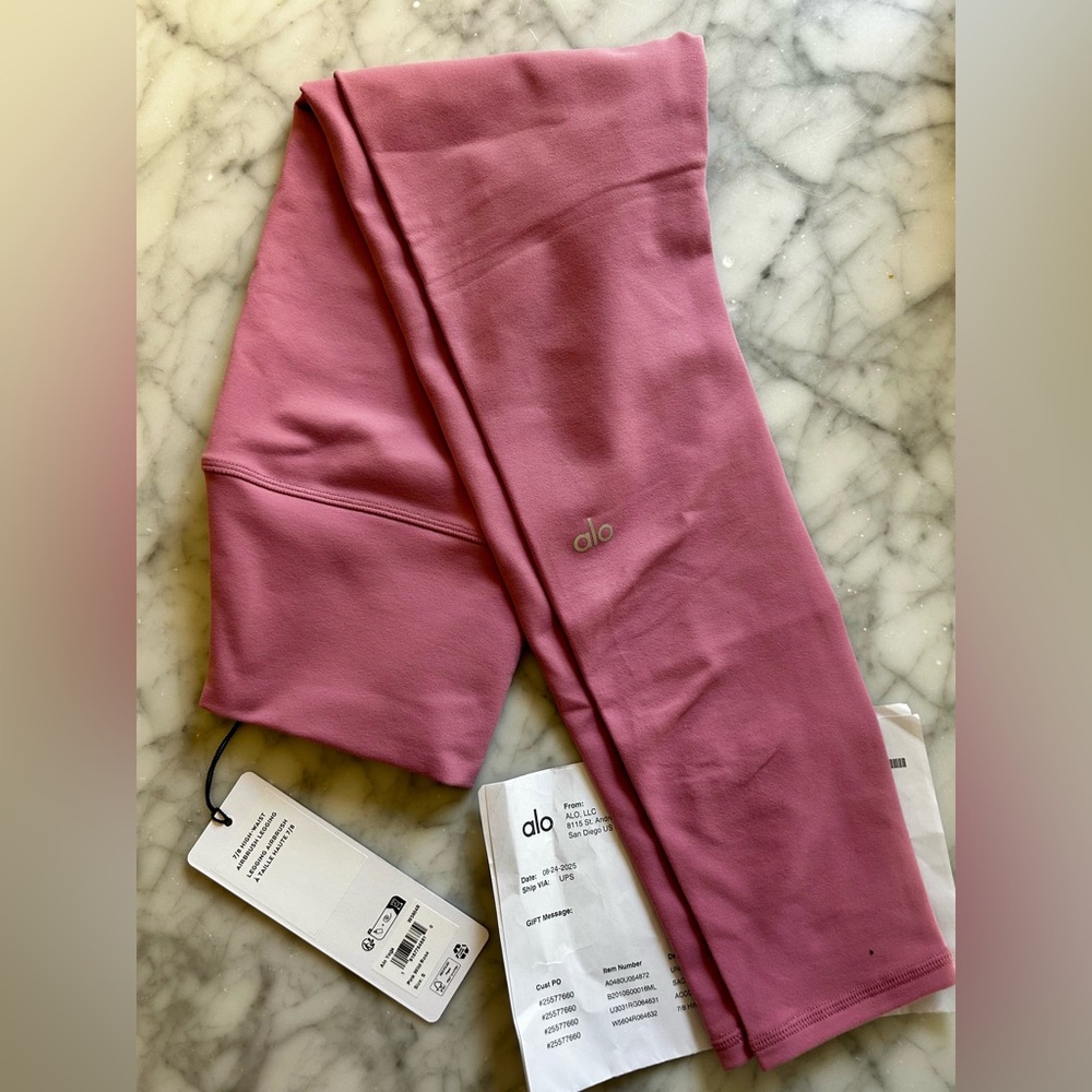 BNWT ALO Wild rose size small 7/8 high waist airbrush leggings
